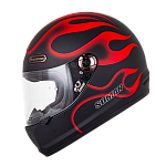 H9 matte black red flame