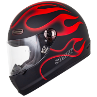 H9 matte black red flame