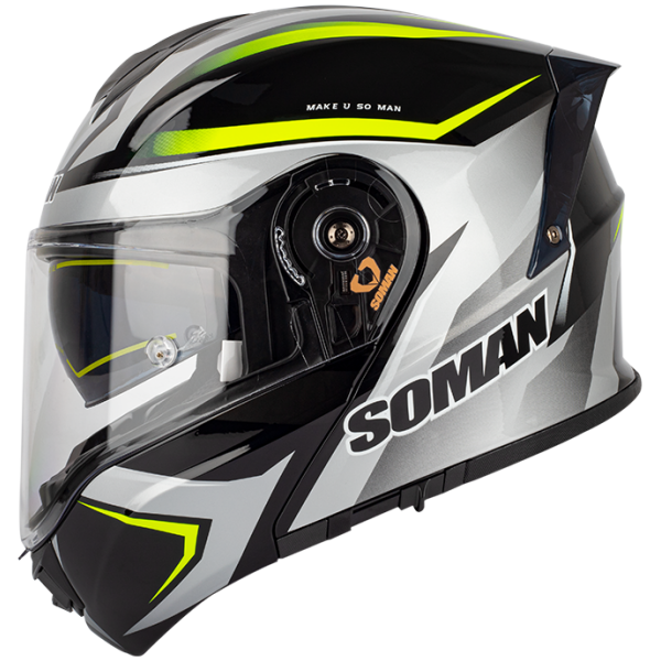 SM965 silver yellow vision + визор с подогревом — изображение 3