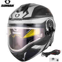 SM965 silver black vision + визор с подогревом